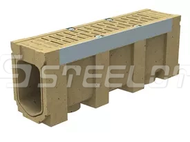 Моноблок полимербетонный ревизионный с полимербетонной решеткой SteeBlock DN110 H290, кл. Е600