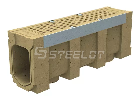 Моноблок полимербетонный ревизионный с полимербетонной решеткой SteeBlock DN110 H320, кл. Е600